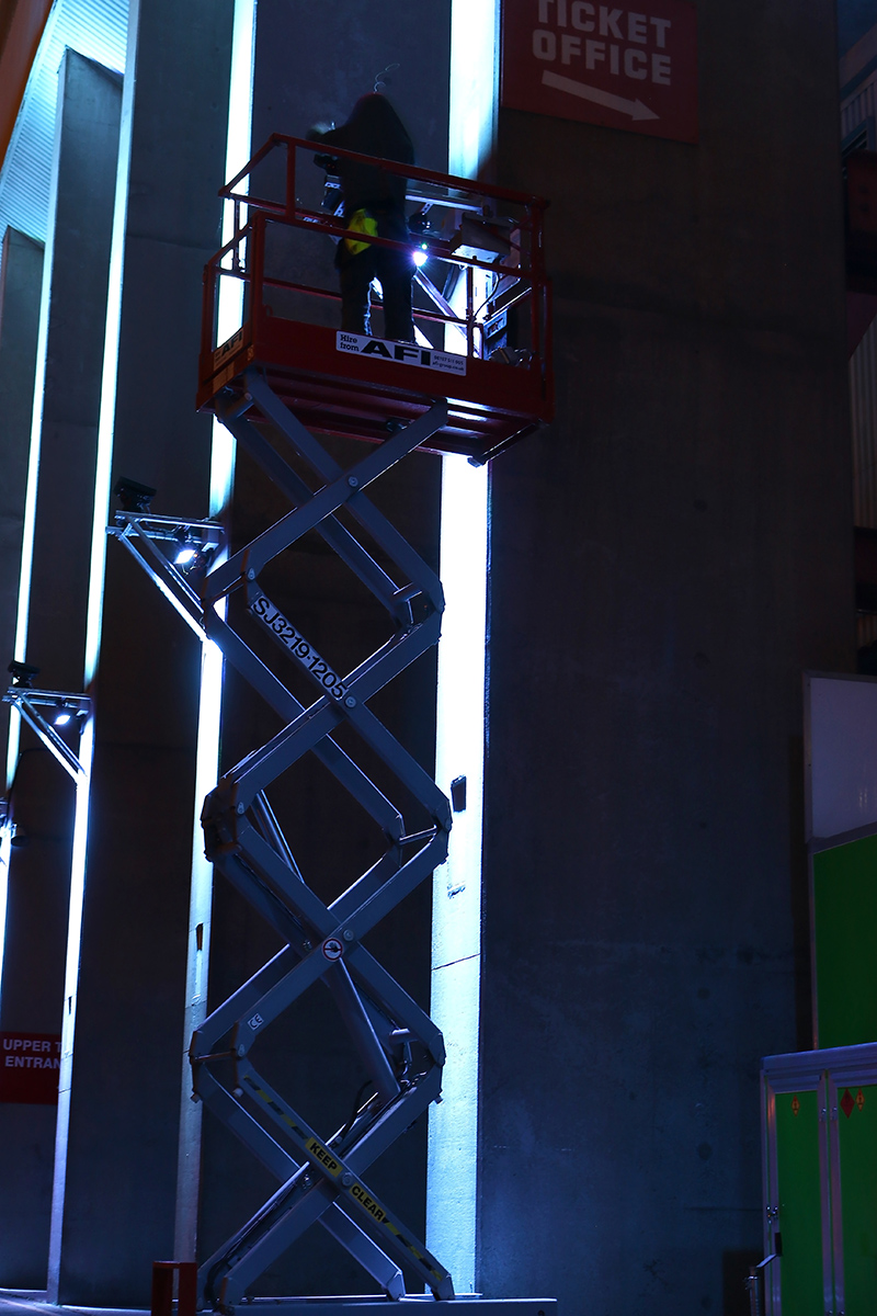 Brian Clouph, Stand, lighting, Nottingham Forest, Adam Spinos, look4ideas, lighting design, LED